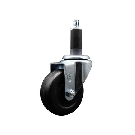 Service Caster 3.5'' SS Soft Rubber Wheel Swivel 1-1/8'' Expanding Stem Caster SCC-SSEX20S3514-SRS-118